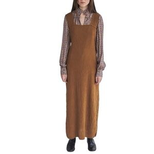 RAQUEL ALLEGRA *RARE* Square Neck Sleeveless Ribbed Maxi Dress